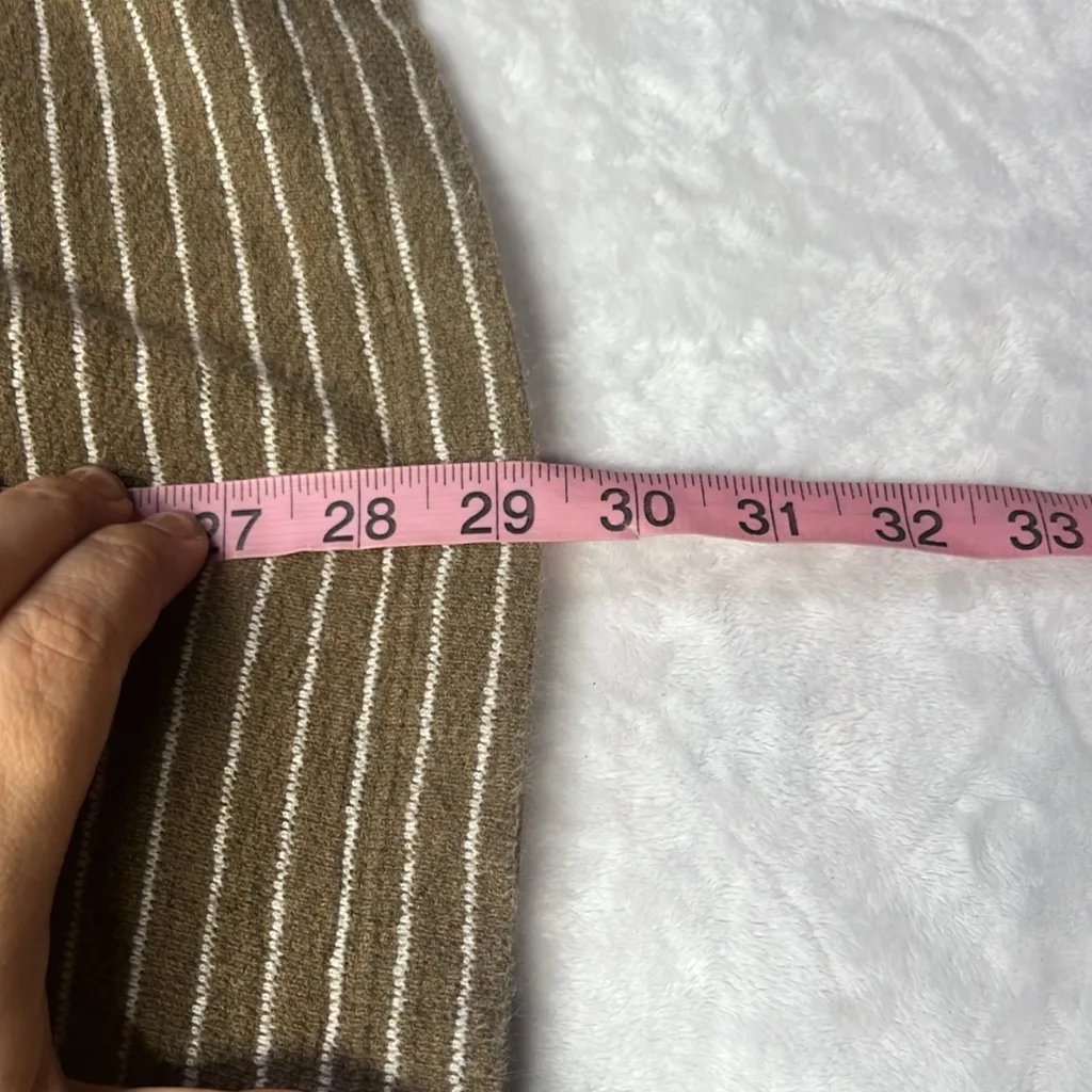 J.Jill L Tall Textured Striped Knit Tunic Knit Long Sleeve Top Shirt Lagenlook Brown Size L - Image 8