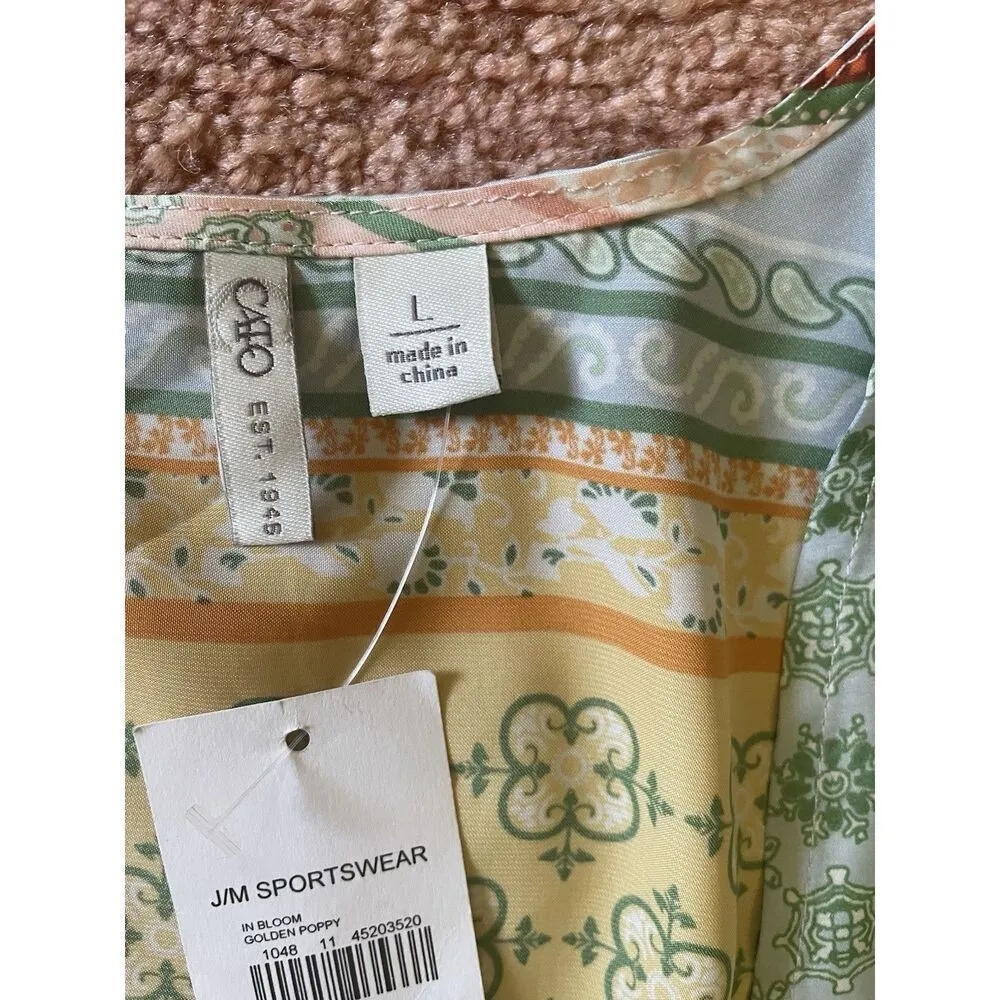 Cato boho patchwork open front kimono cover up L long sleeve new with tags - Image 4