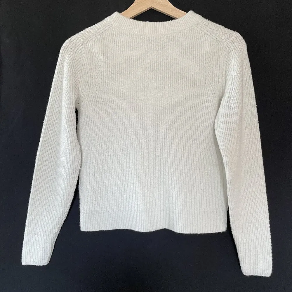 Banana Republic white women's size XS knit crewneck sweater cotton comfortable - Image 7