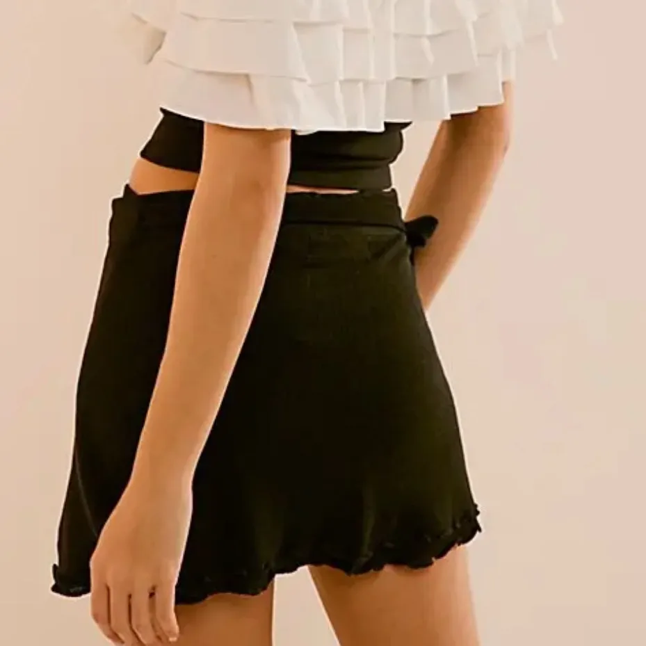 FREE PEOPLE Rhodes Linen Sweater Skirt - Black - Image 2