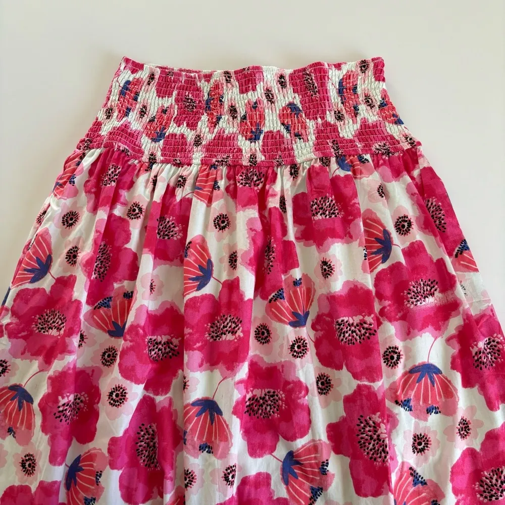 Lulus Perfectly Peppy Ivory Floral Print Smocked Midi Skirt Size Medium NWT - Image 3