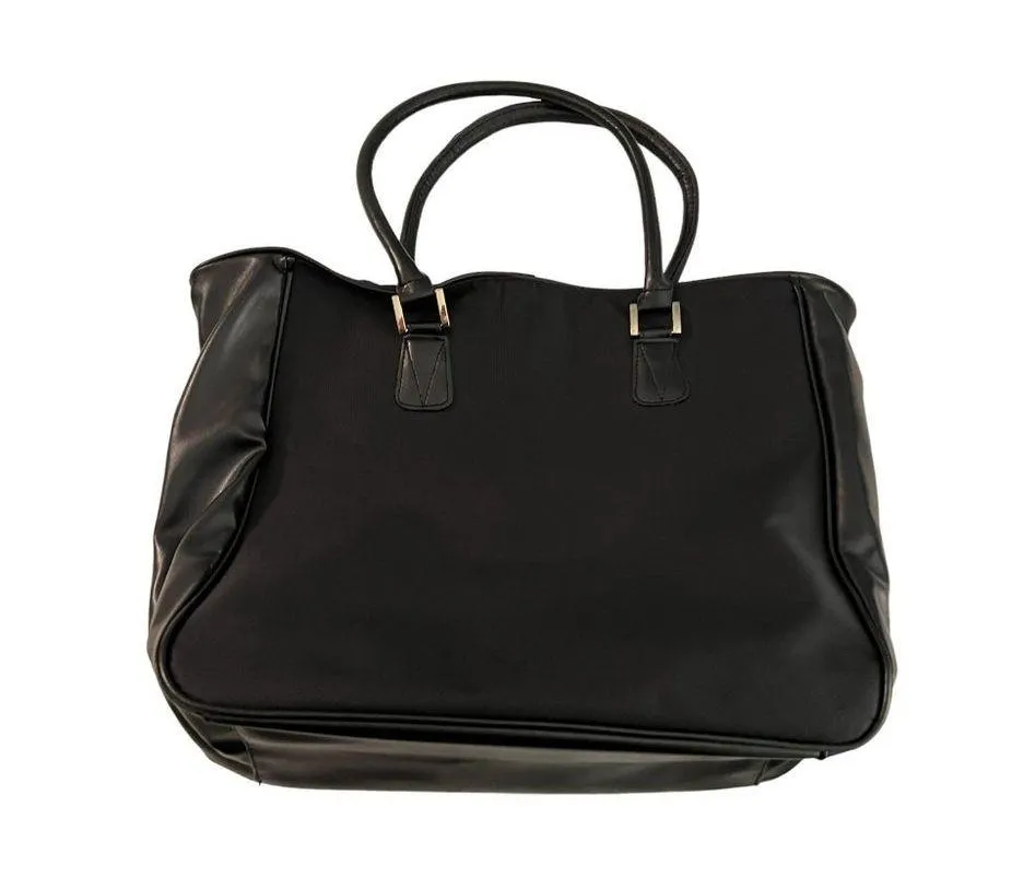 Crabtree & Evelyn large black tote bag purse snap closure 12" x 14" x 5" NWT - Image 4