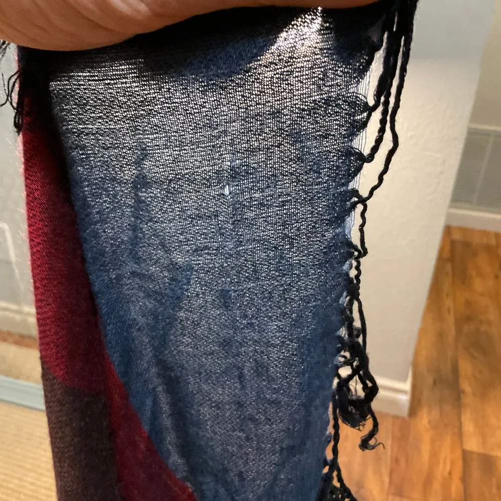 Pashmina Scarf‎ Wrap Shawl Stripe 21"x 60" Burgndy Blue Brown Tan - Image 7