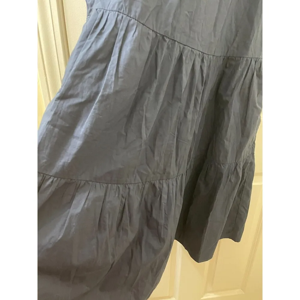 J Crew Tiered embroidered ruffle-sleeve dress 100% cotton slip lined pockets M - Image 11