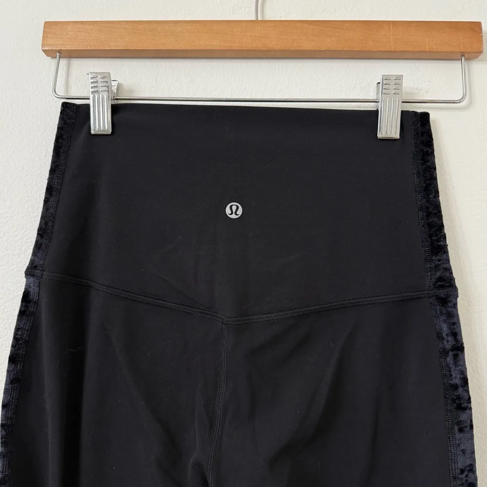 {6} Lululemon Align Super High-Rise Crop Crushed Velvet Black - Image 9