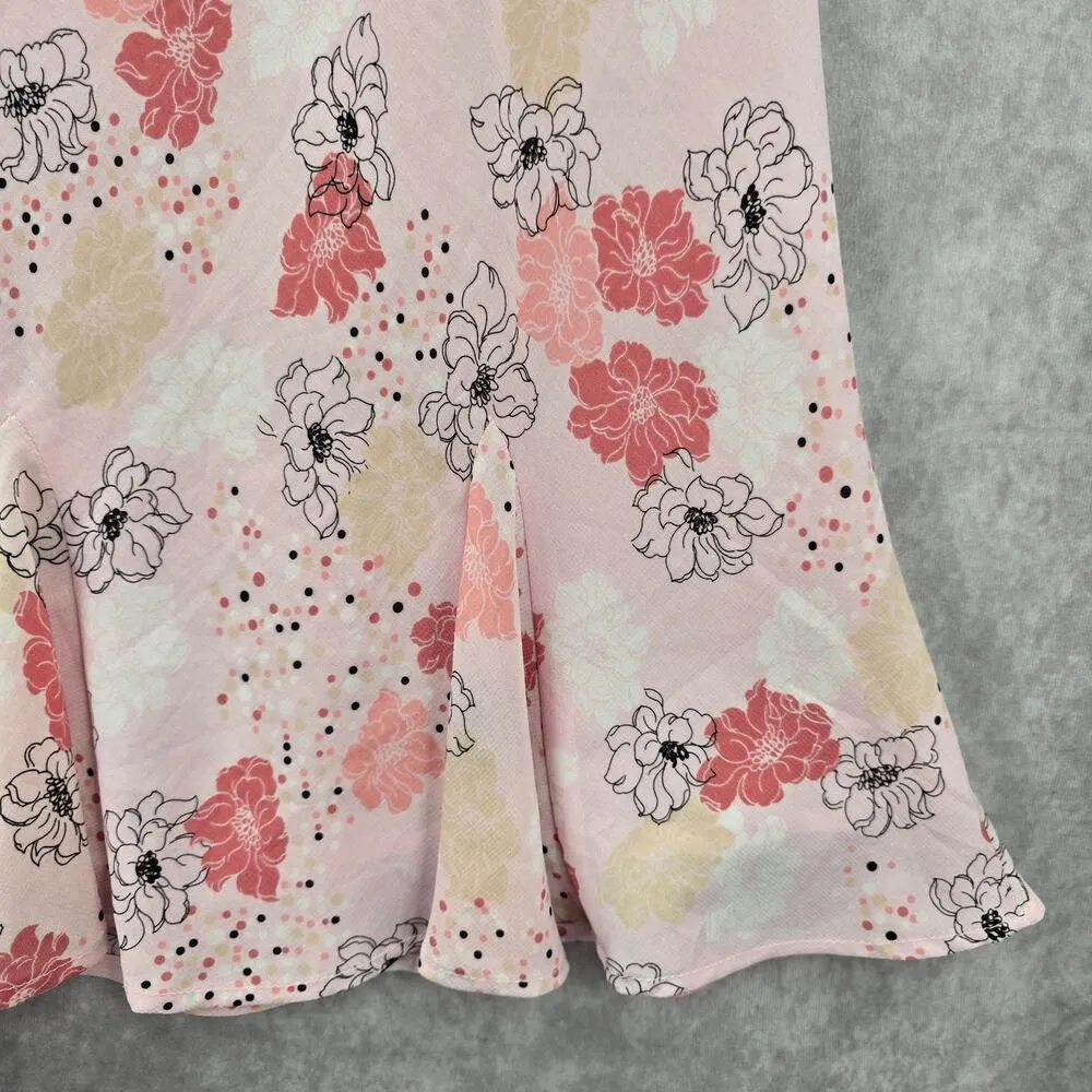 Laura Scott Pink Floral Flare Boho Indie Y2K Knee‎ Length Cottage Skirt Large - Image 3