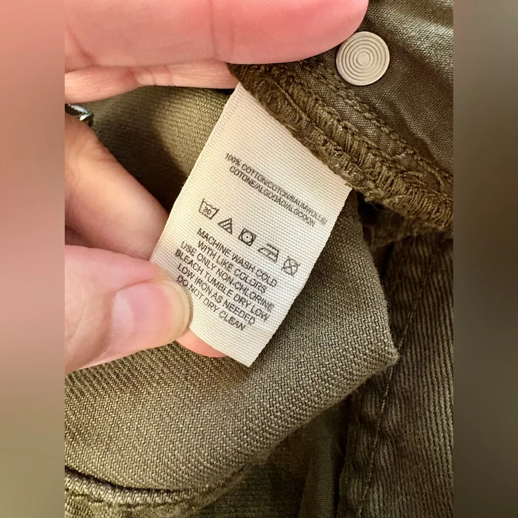 Free People Green Denim Shorts Raw Hem* - Image 5