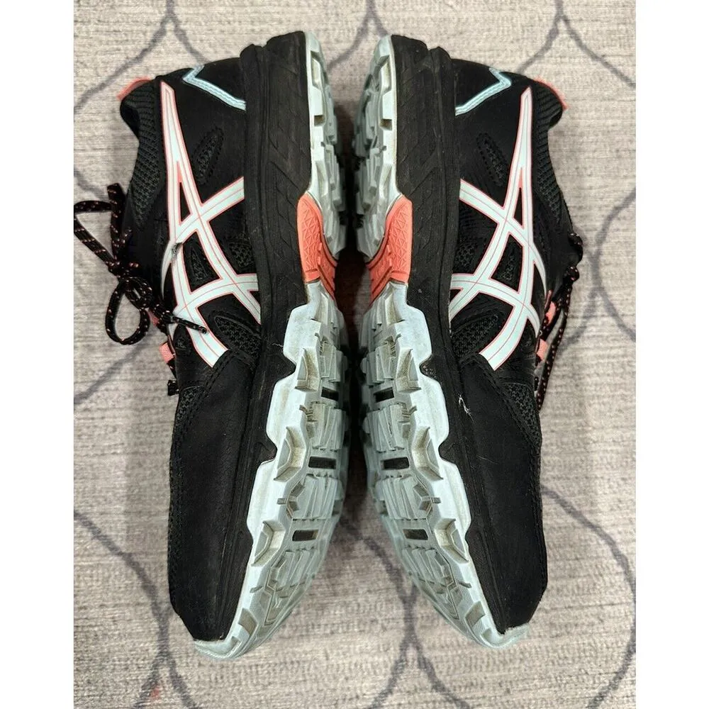 ASICS GEL VENTURE 8 Sneakers Womens Size 9.5 Black/Aqua/Peach Running Walking - Image 5