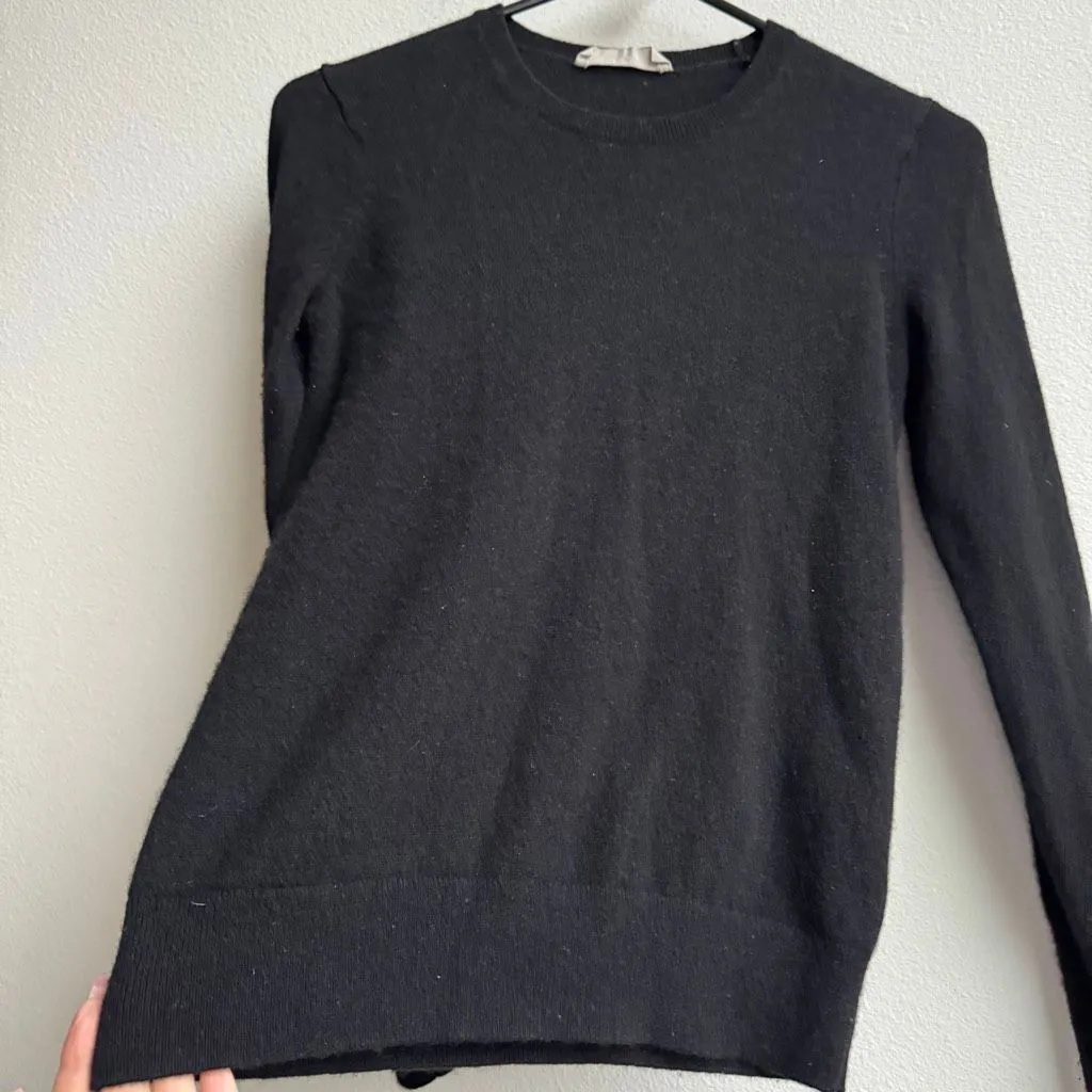 Everlane 100% Cashmere Black Crewneck Pullover Classic Sweater Size XS - Image 2
