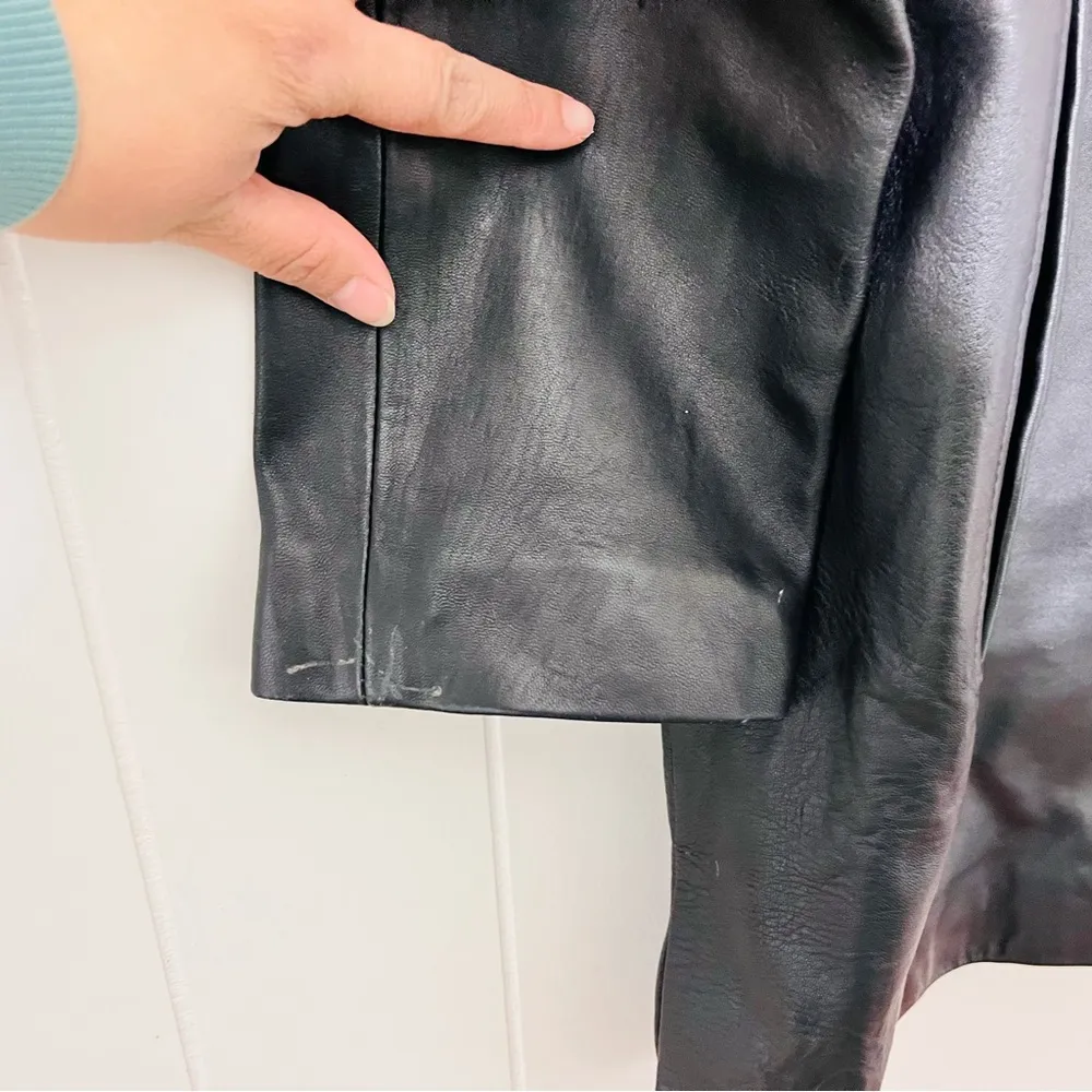 Ellen Tracy Genuine Leather Jacket Black Size S - Image 3