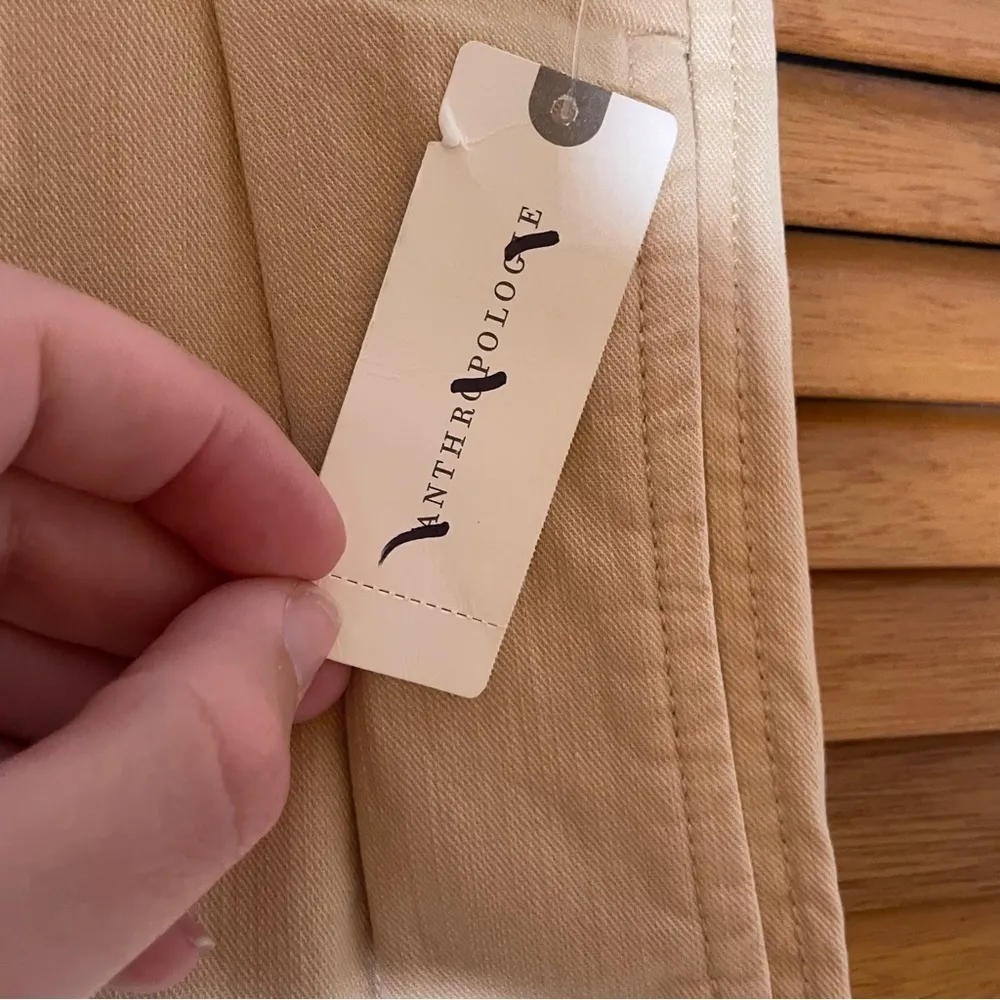 Maeve By Anthropologie Wide Leg Patch Pocket Tan Trouser Pants Women’s Size 12P - Image 4