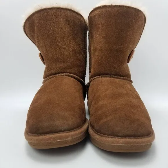 Tamarac Winter Boots Sonika Button Suede Shearling Lambs Wool Linning Size 7 M Brown - Image 5