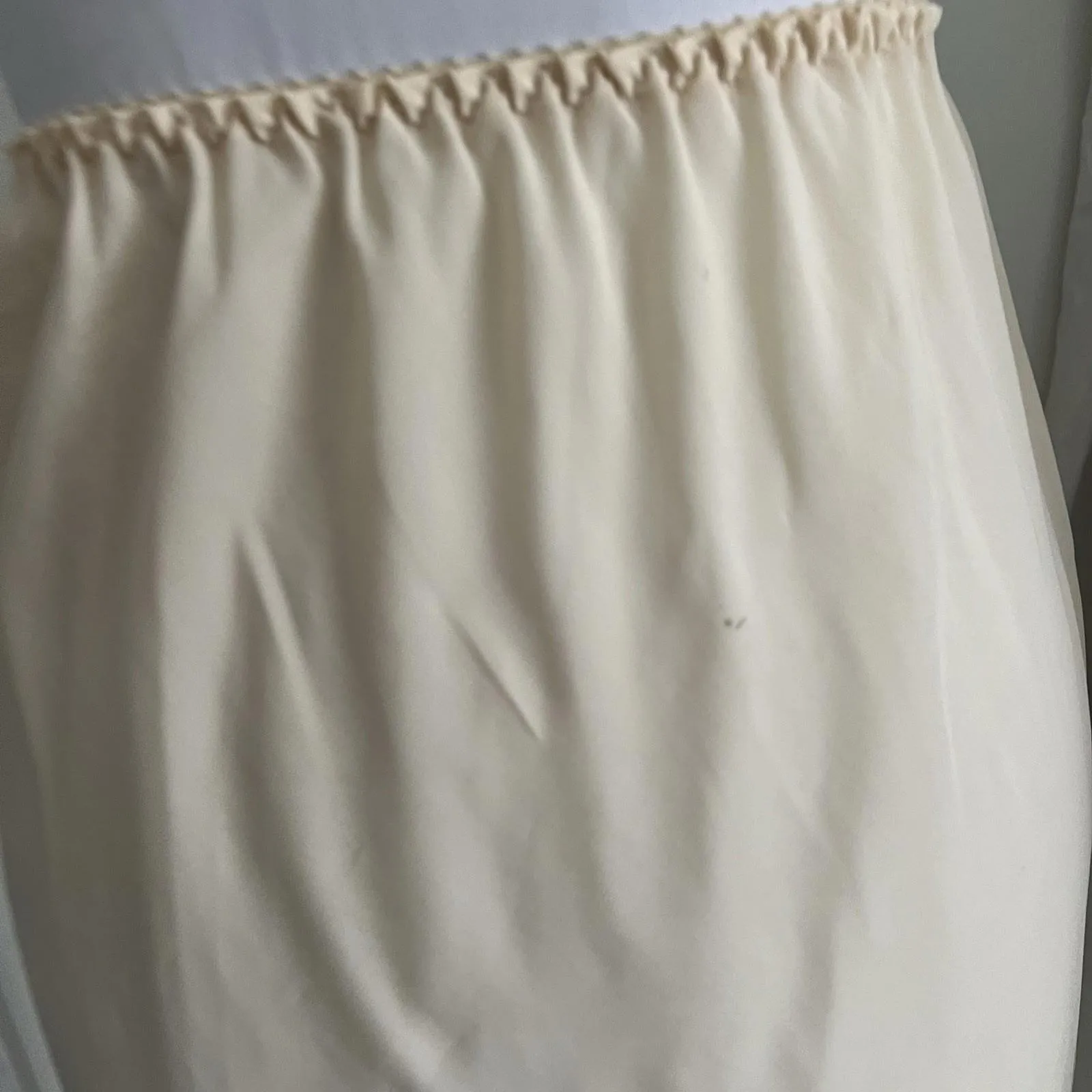 Farr West Cottagecore Coquette Satin Half Slip Lace Slit Cream Lingerie Skirt S - Image 4
