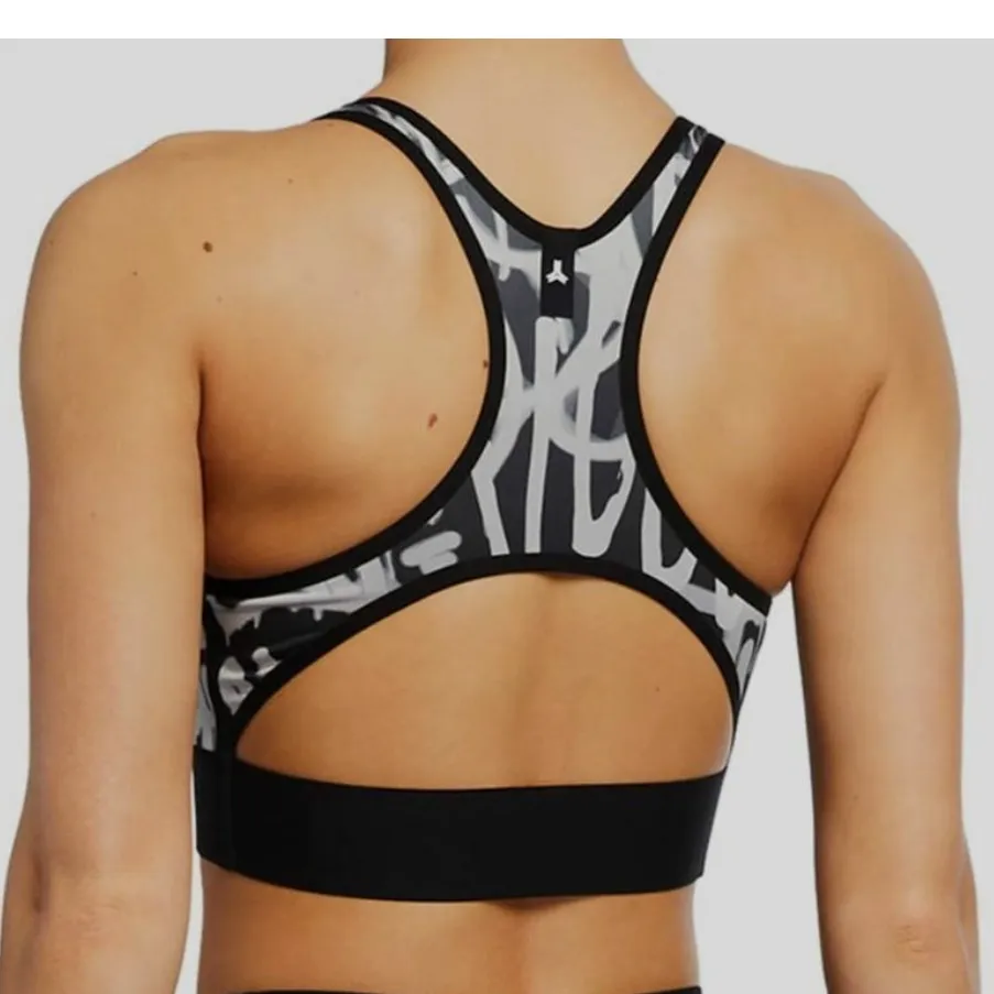 ULTRACOR Women's Black Graffito Terrain Cut Out Sports Bra Size Small - Image 2