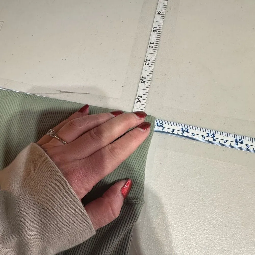 Aerie Offline Goals 7/8 Hi-Rise‎ Green Leggings Ribbed Textured Size Medium - Image 7