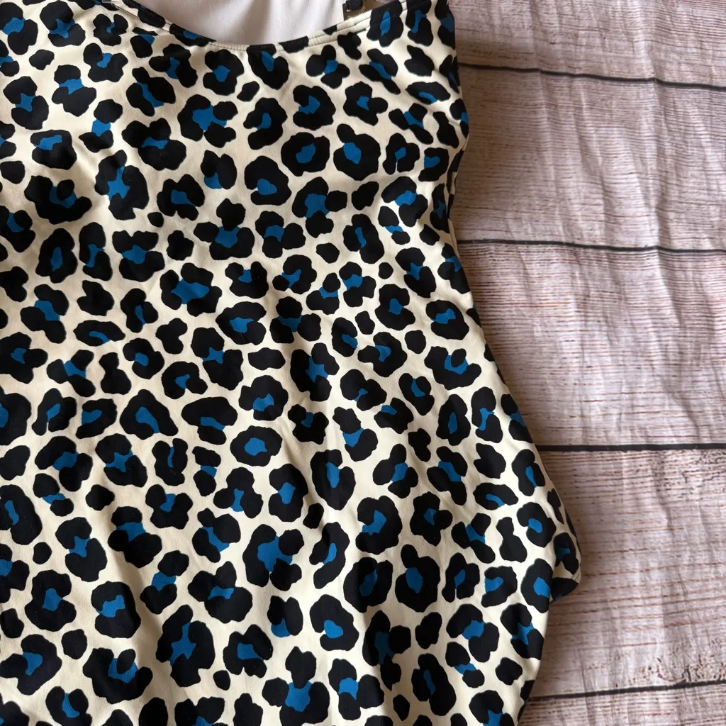 MICHAEL Michael Kors Blue Black Leopard One-Piece Swimsuit Women's Size 14 - Image 13