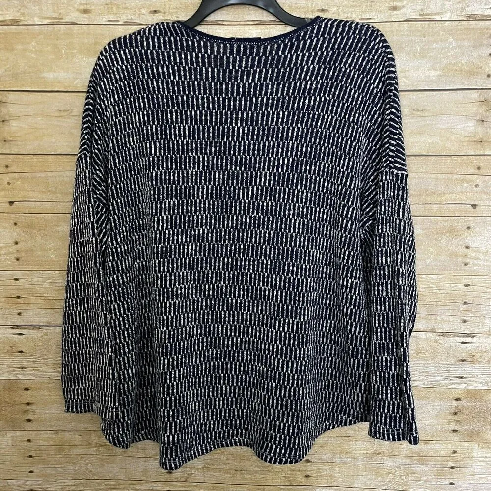 Say What NY Navy Blue Geometric Print Plus Size Sweater - Size 3X - Scoop Neck - Image 5