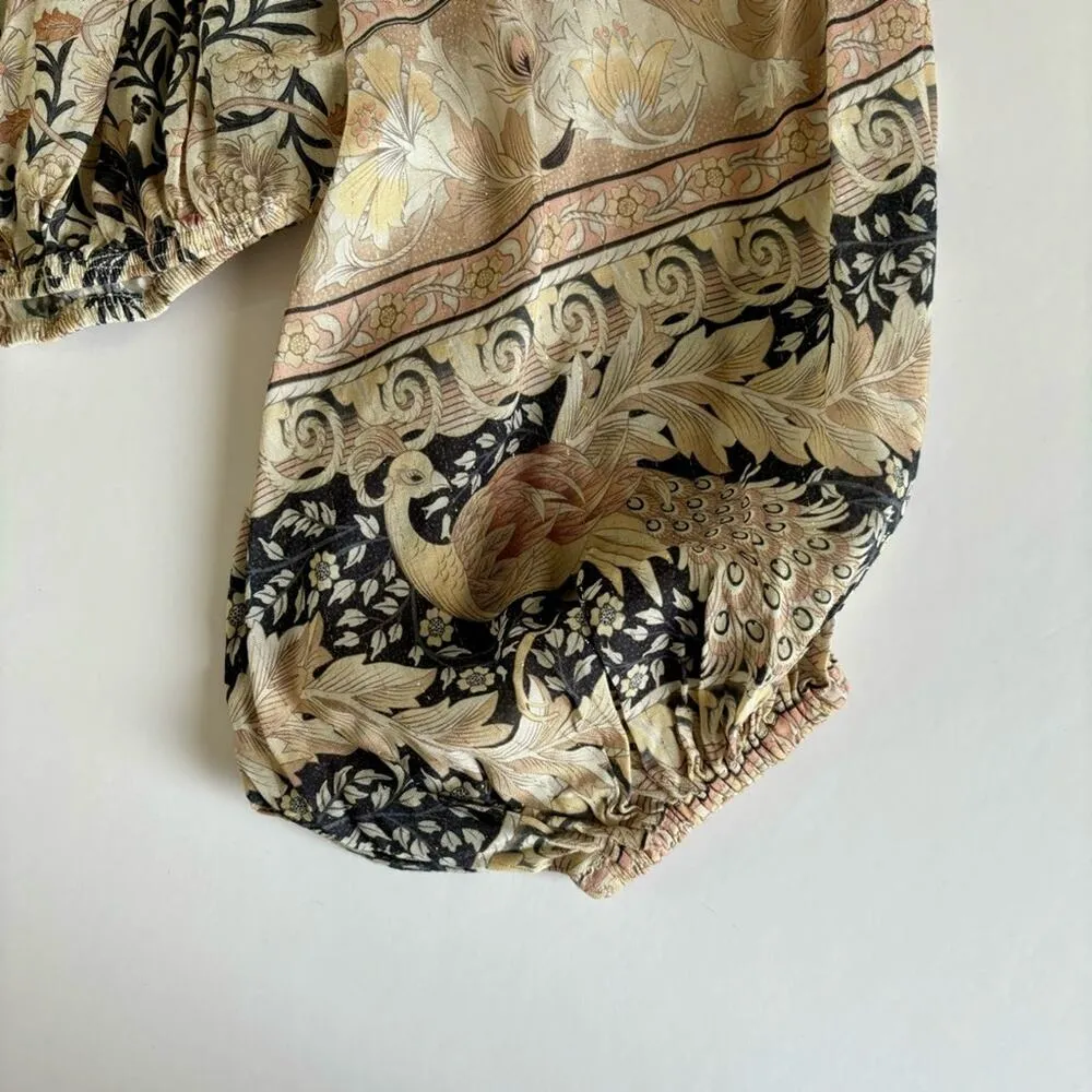 Spell & The Gypsy Pearl Oasis Off the Shoulder Cropped Floral Blouse Size Small - Image 9