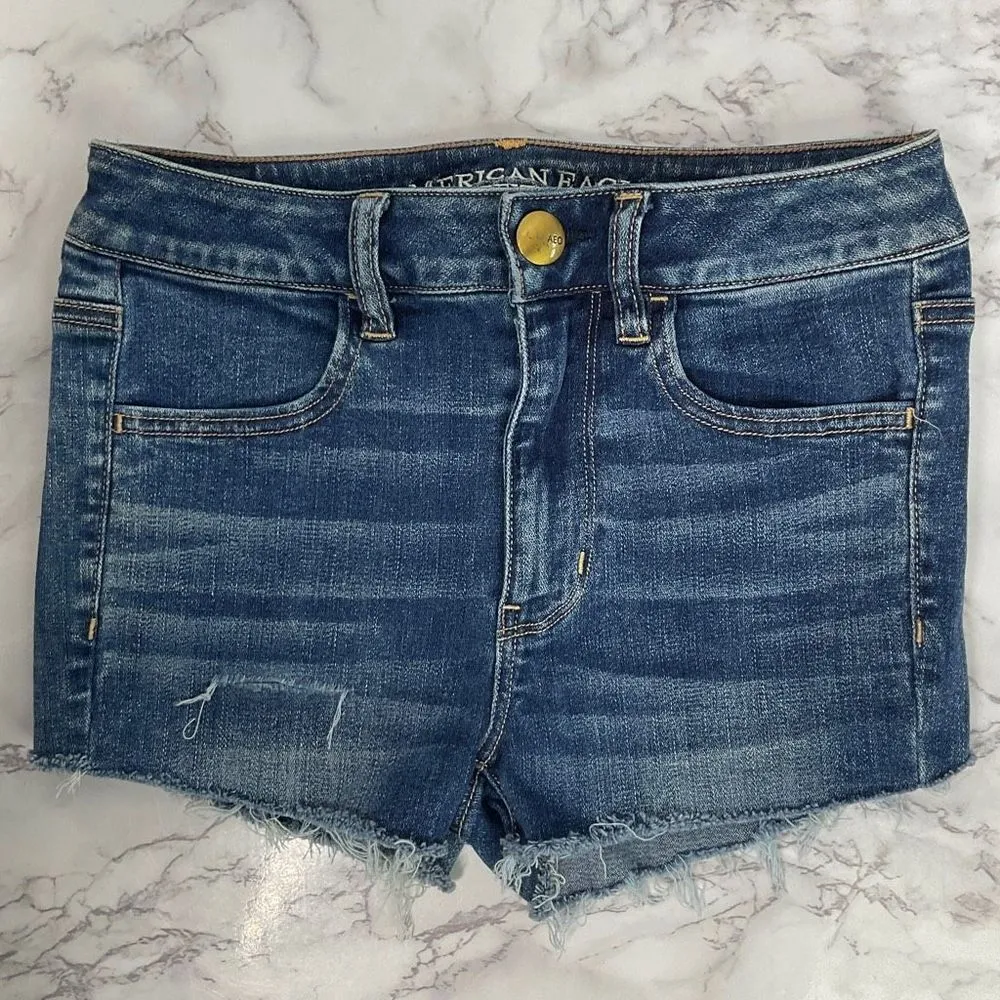 American Eagle  Blue Distressed Custom Cutoff Shorts 2 - Image 5