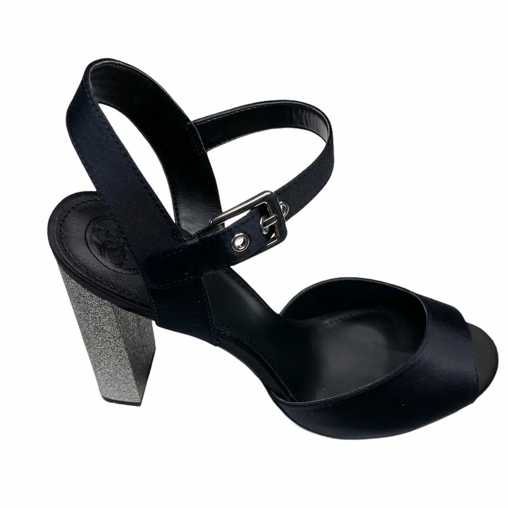 new Guess ☀︎︎ Glitter Heel Heeled Ankle Wrap Sandals ☀︎︎ Peep Toe ☀︎Black 9.5M - Image 7