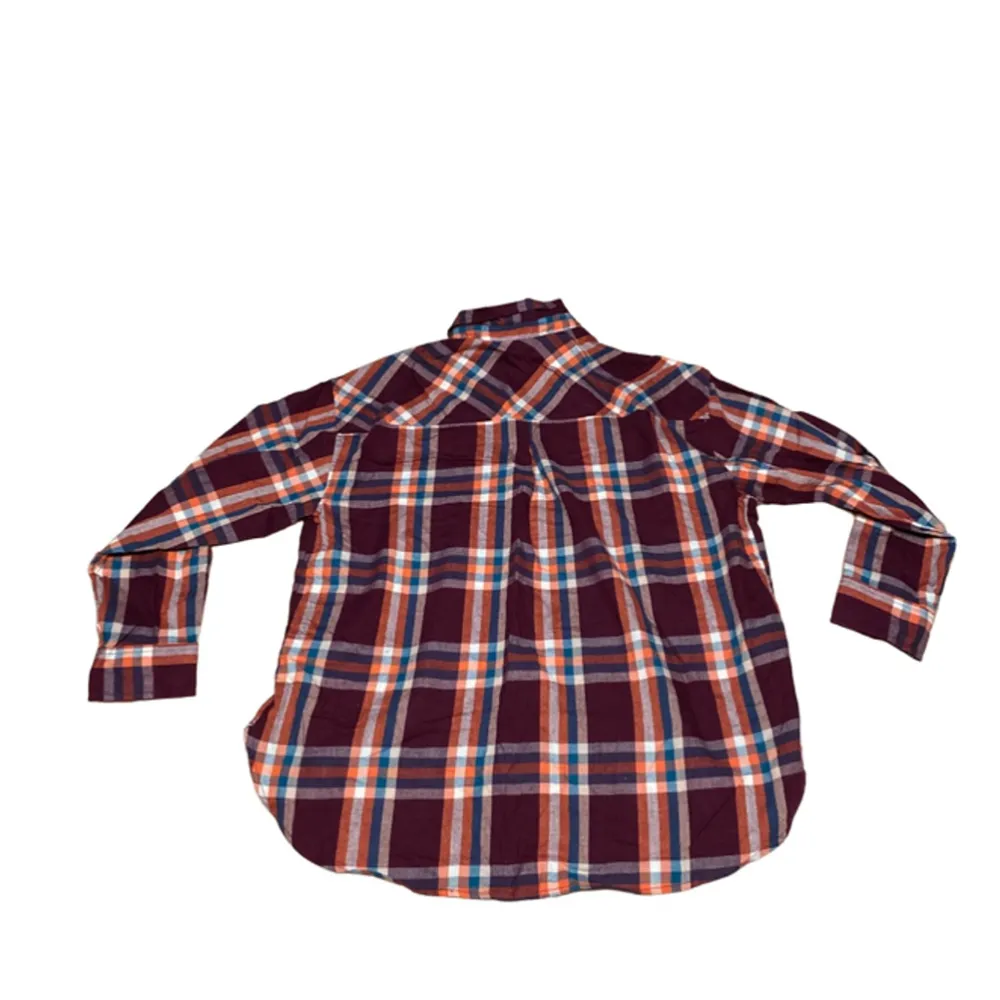 Time and Tru Burgundy Plaid Button Down Long Sleeve Women's Size XXL - Image 6