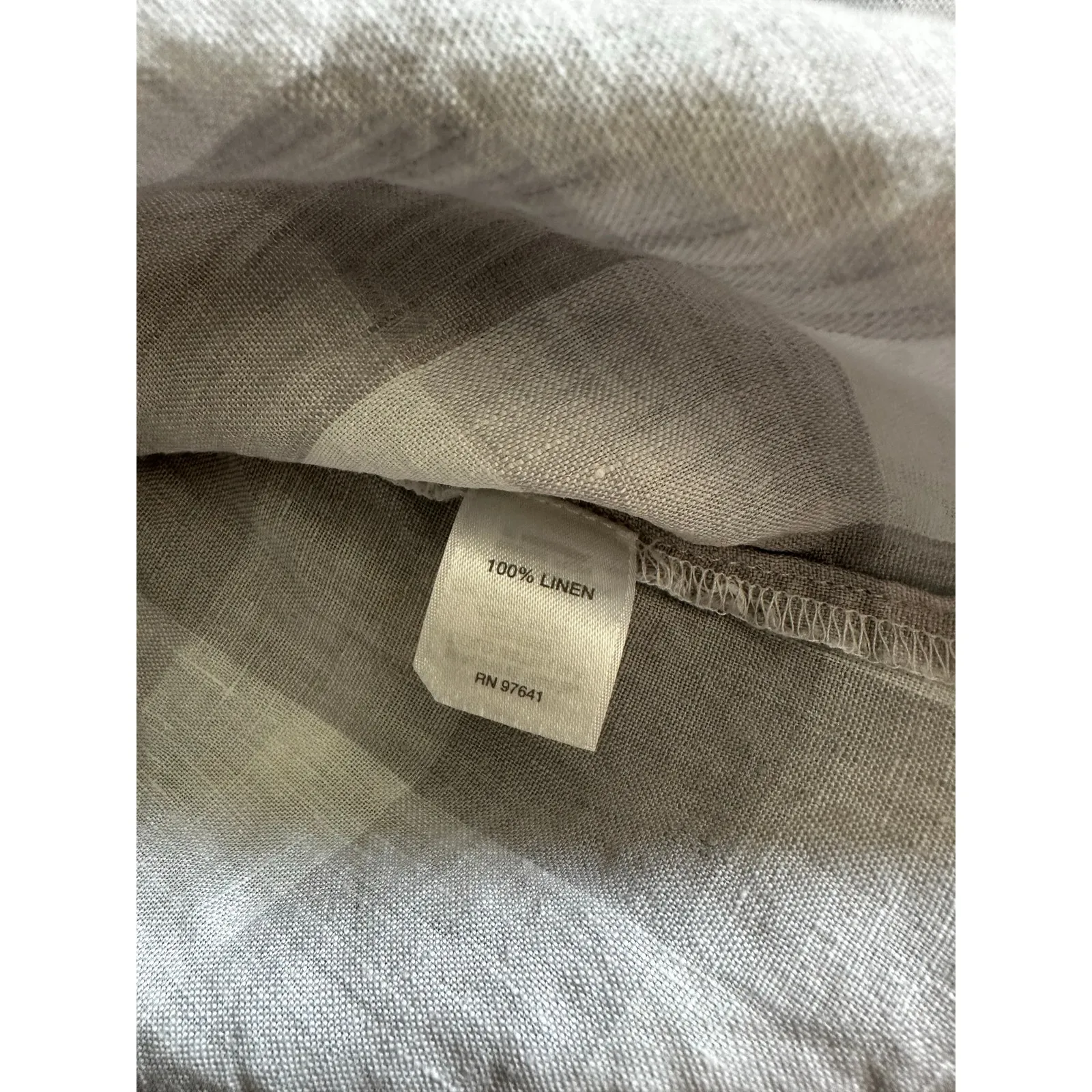 J. Jill Linen Gray White Plaid Checkered Gingham Sleeveless Button Back Top L Size L - Image 3