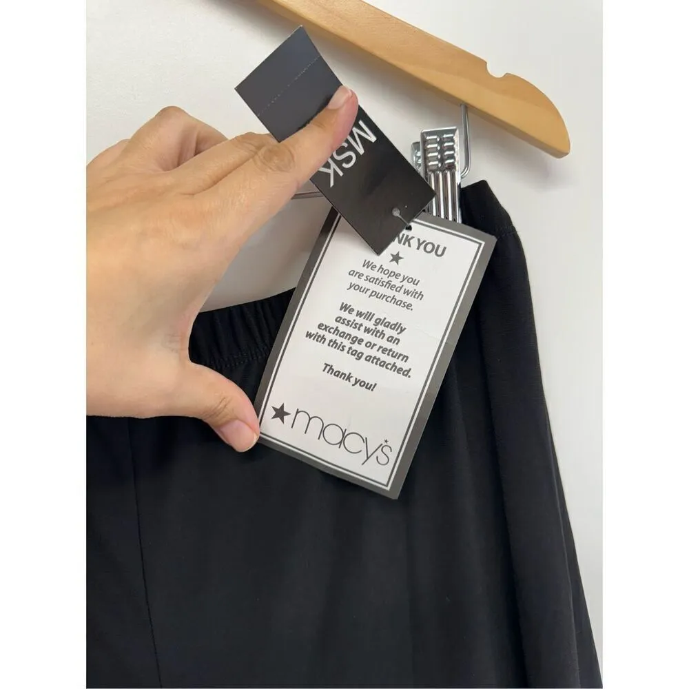 MSK‎ Wide Leg Pants Size XL Petite Black Rhinestone Elastic Waistband NEW - Image 6