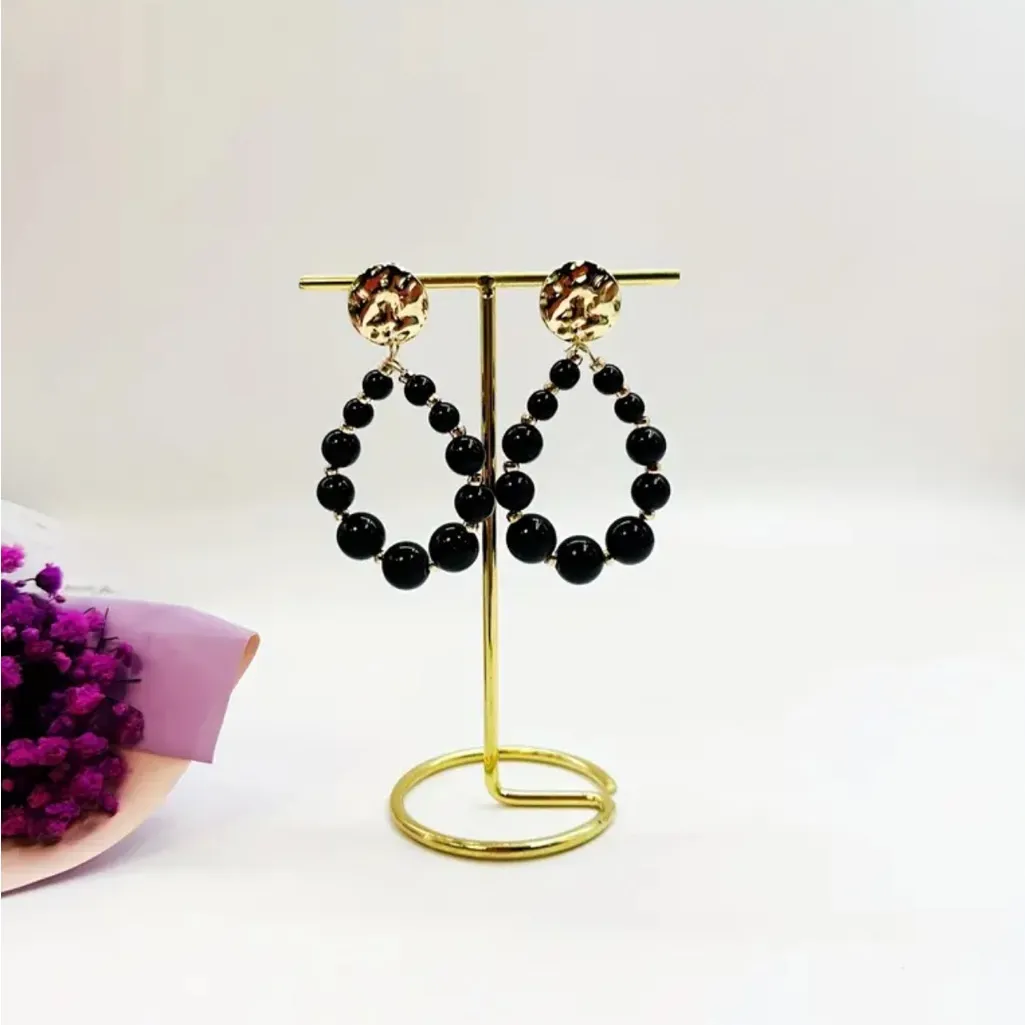 Black‎ Beaded Earrings - Image 10