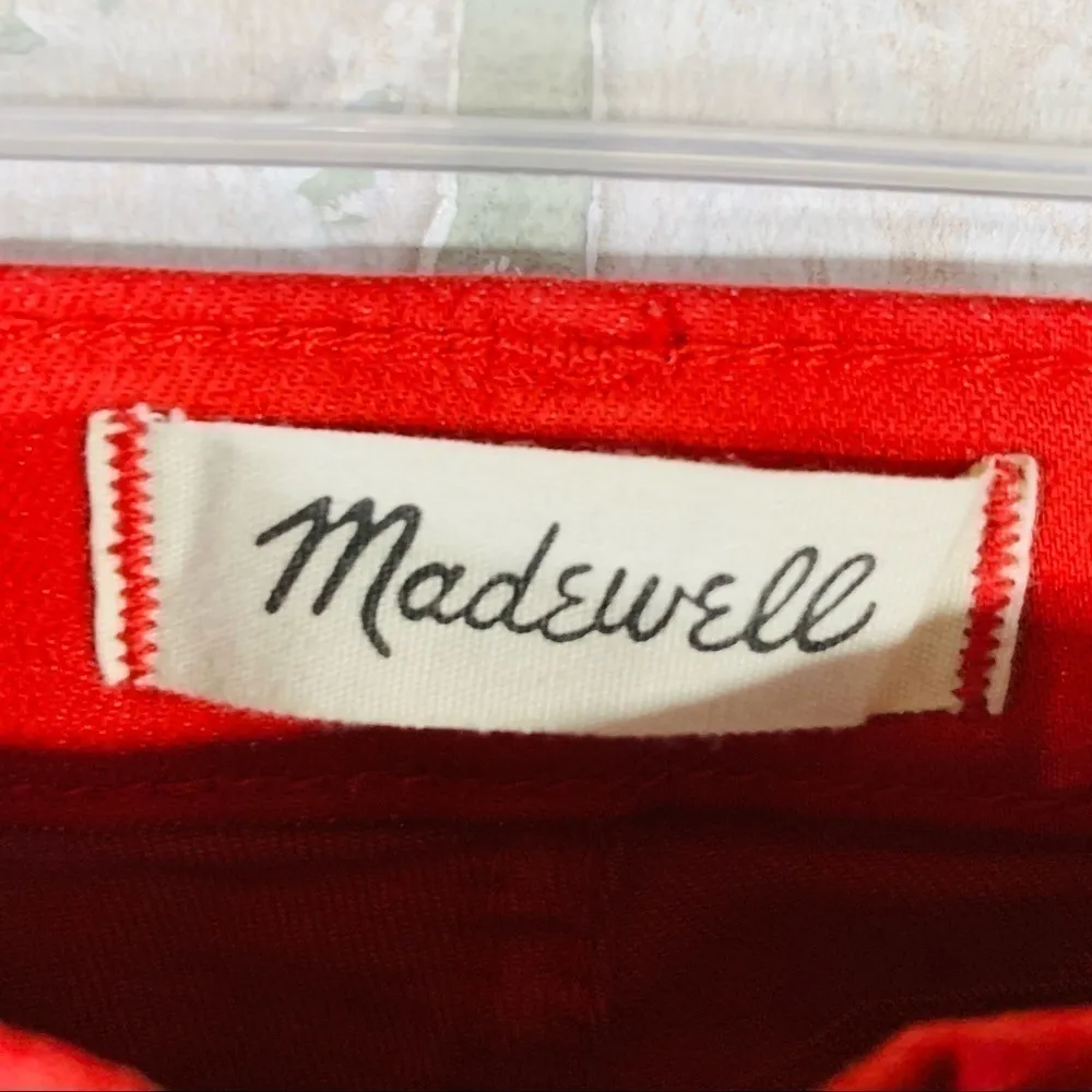 Madewell 10” High Rise Garment Dyed Skinny Jeans in Bright Ember Size 26 - Image 8