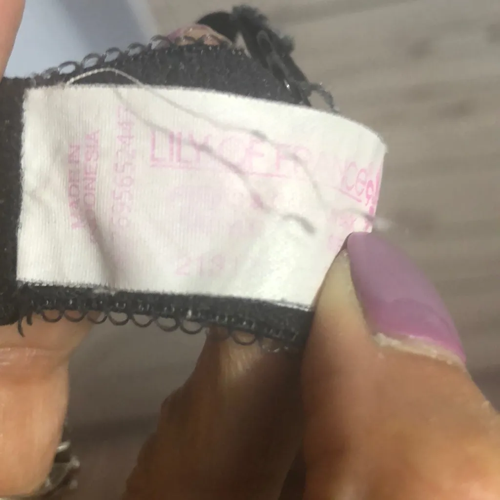 Lily if France black lace‎ nude padded bra 34C - Image 5