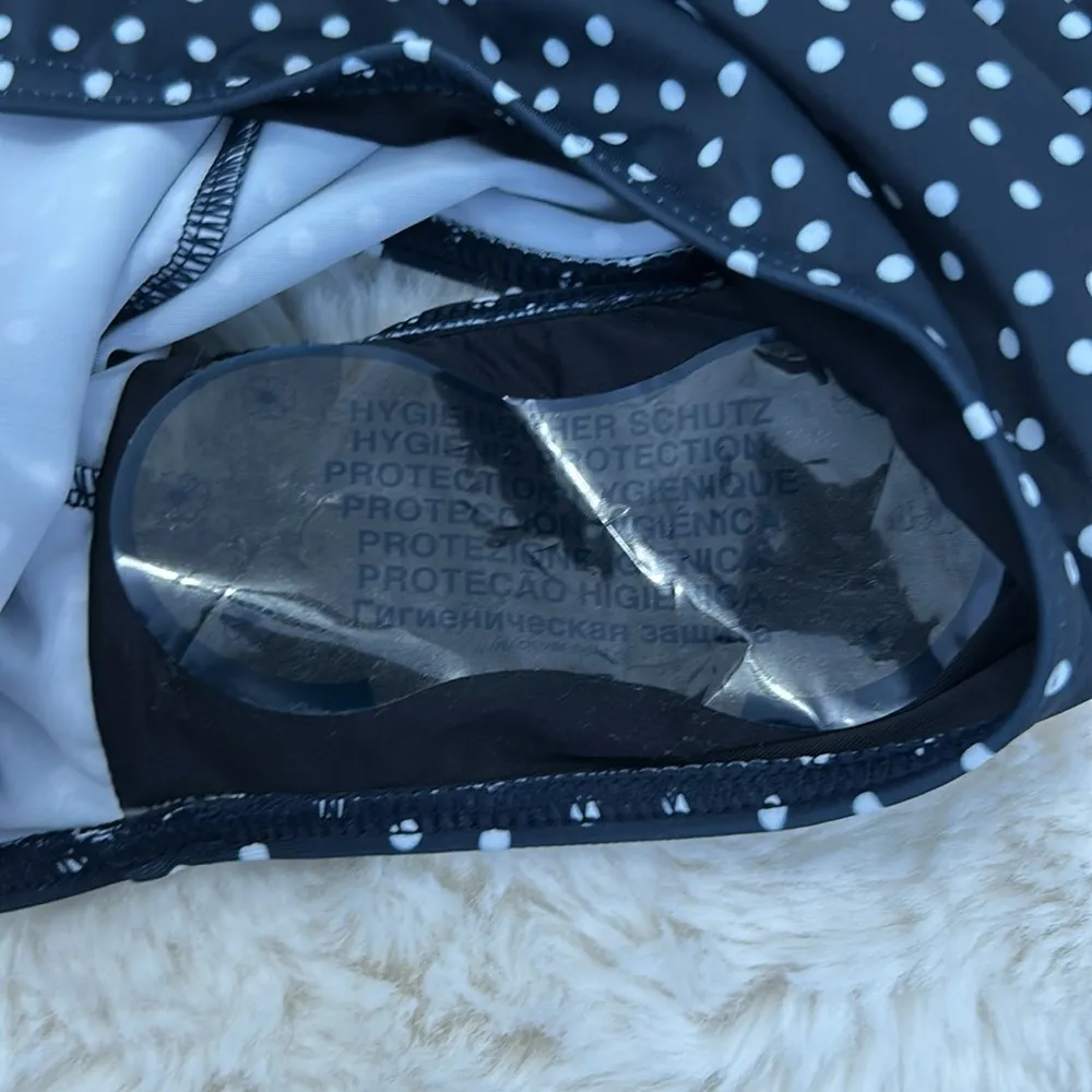 Ulla Popken Polka Dot Print Soft Lined One Piece Swimsuit Marine Size undefined - Image 12