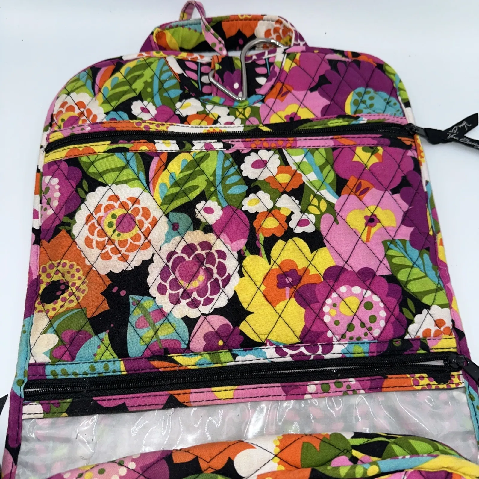 Vera Bradley Hanging Jewelry Make Up Travel Organizer Va Va Bloom Fabric Trifold - Image 3