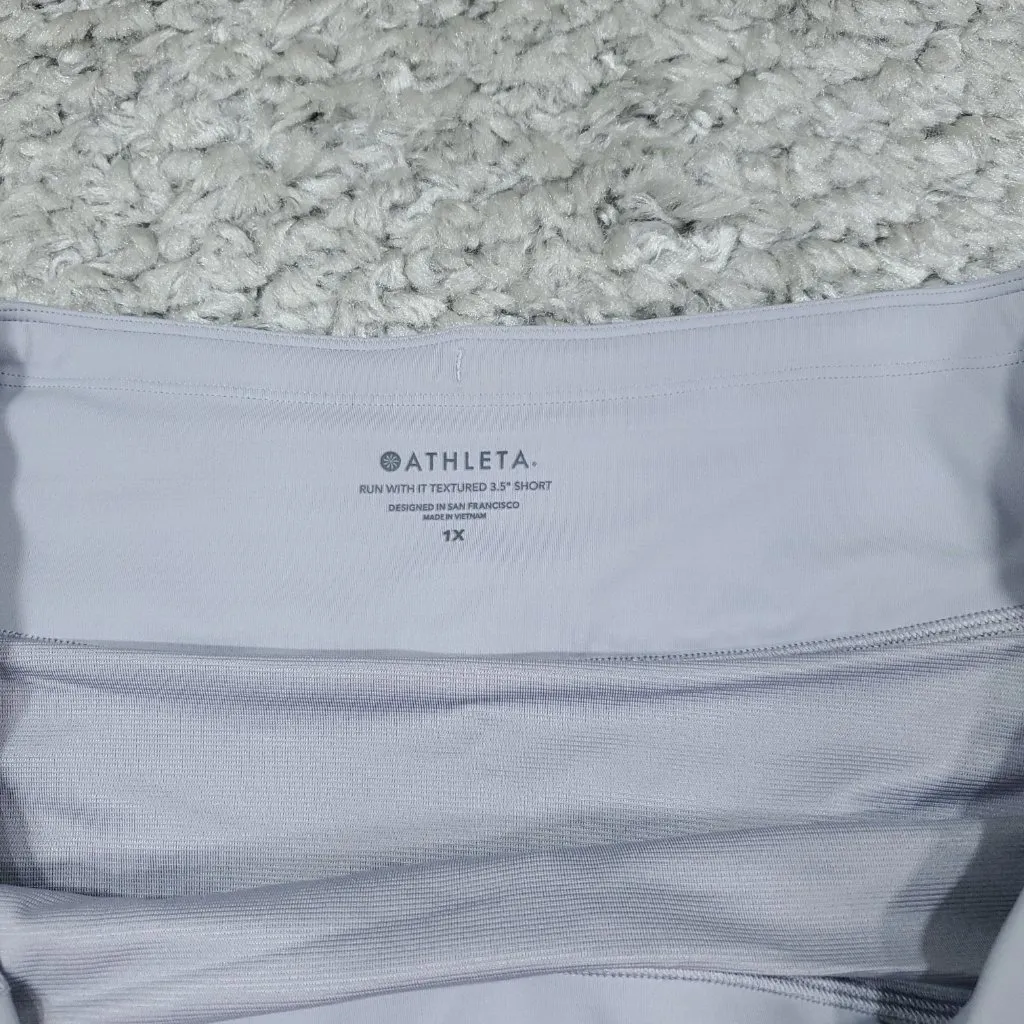 Athleta Run With It Textured 3.5” Shorts Purple Space Dye Athletic Lined Plus 1X - Image 7