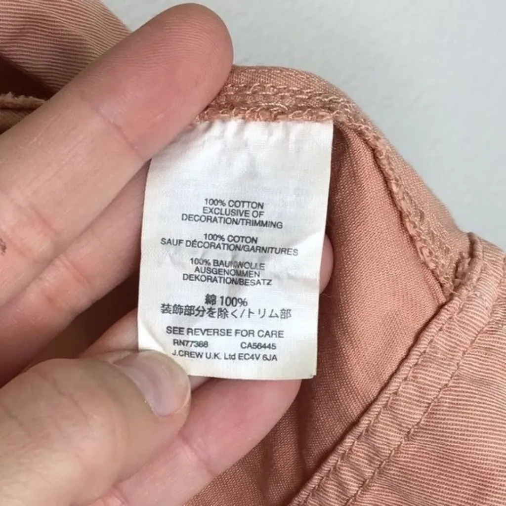 J. Crew Safari Shirt Jacket Size Small Oversized Pink Military Utility G0219 - Image 5