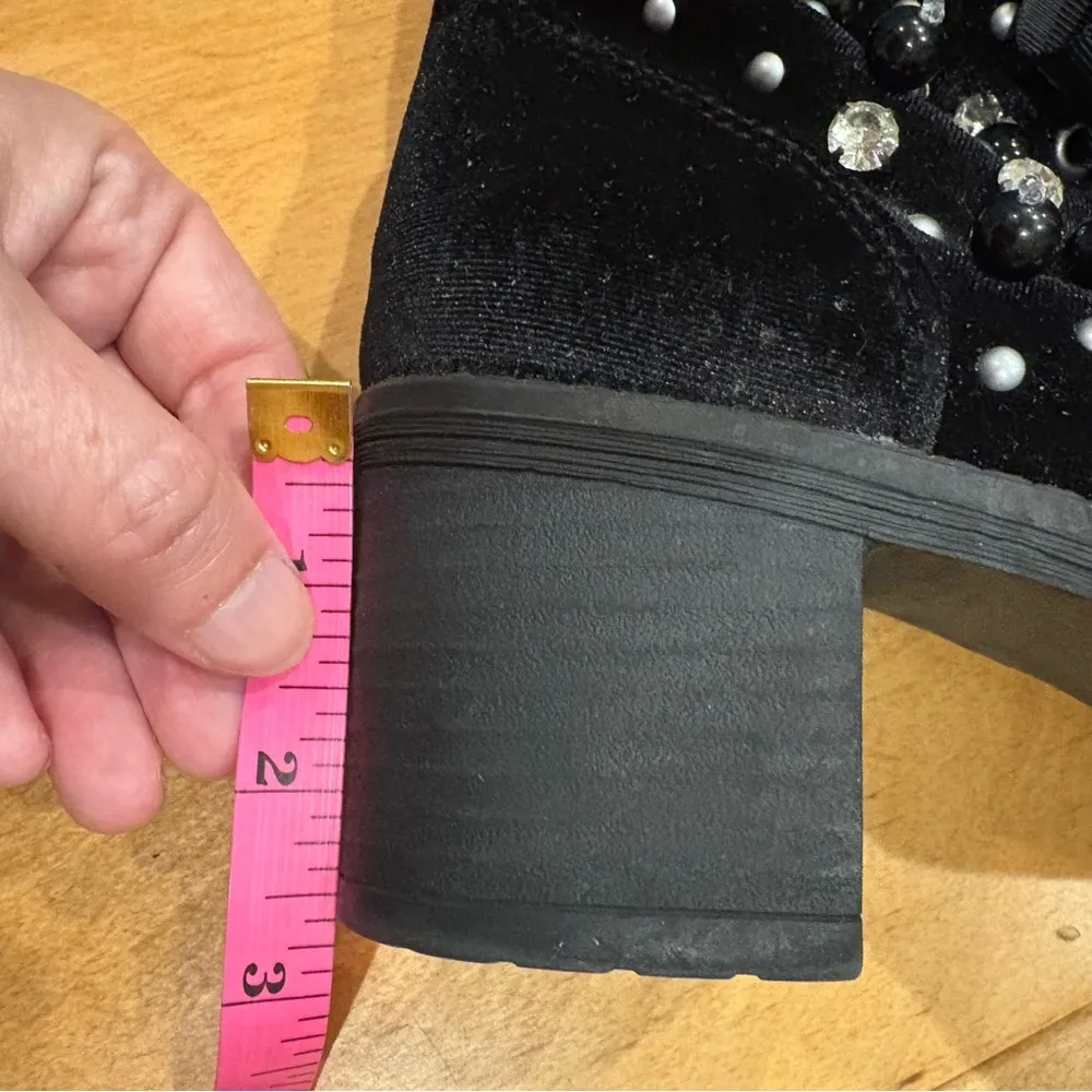 Madden Girl Womens Veera Embellished Velvet Combat Boots sz 9 black - Image 9