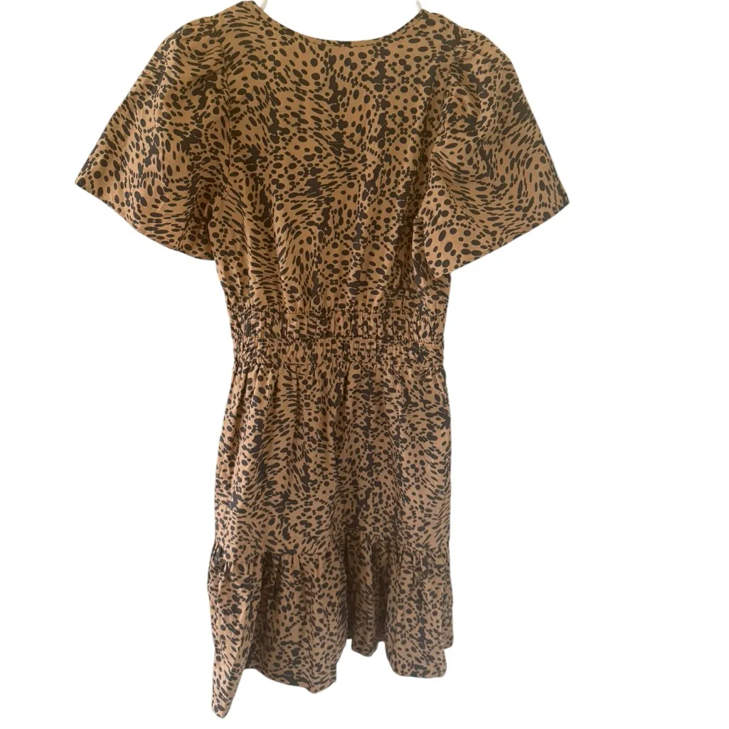 Anthropologie Somerset Mini Dress in Beige Animal Print - Image 3