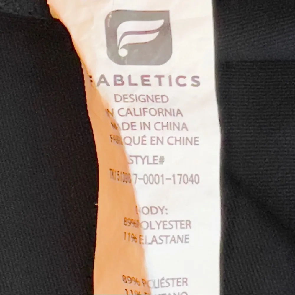 Fabletics Size Medium Black Racerback Strappy Tank Top W/Built In Bra Ar… - Image 5