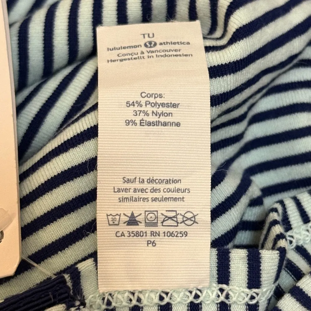 Lululemon Athletica NWT Vinyasa scarf black and blue stripe one size fits all - Image 6