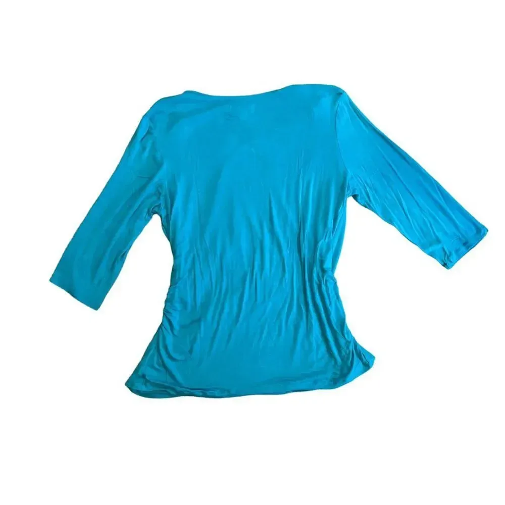 Norm Thompson‎ Plus Size 1X Turquoise V - Image 4