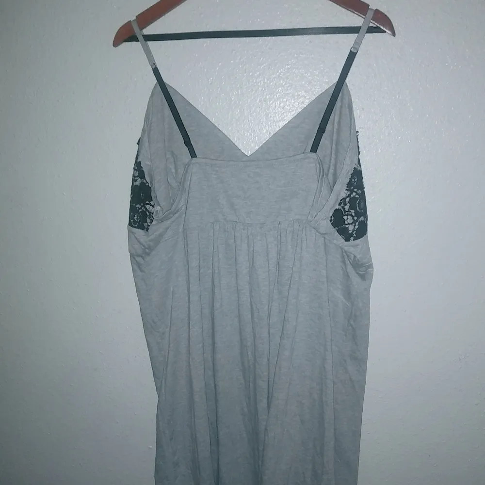 Cacique Sleepwear 22/24 Night Gown Gray Black Lace Trim Plus - Image 3