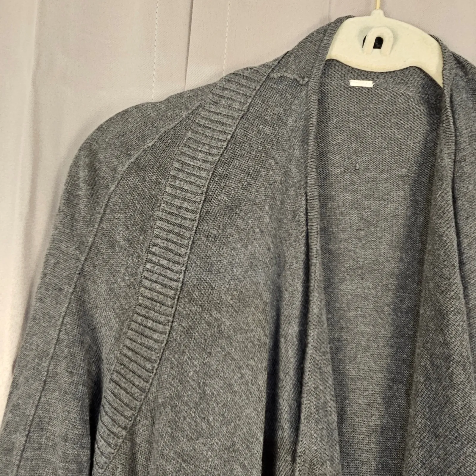 Lululemon Womens Gray Drape Front Cardigan Sweater Large XL - Image 3