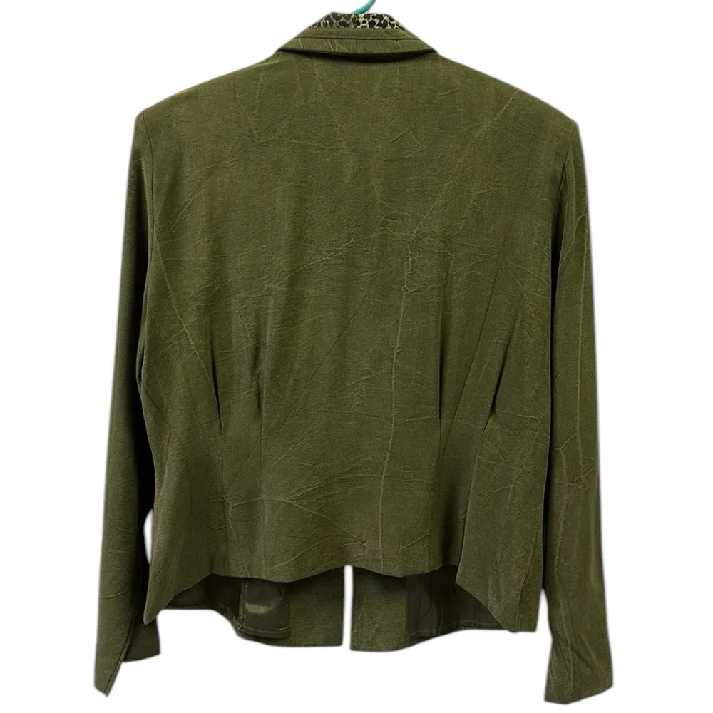 Vintage Marshall Rousso 2 Button Blazer Removable Chest Cover Shoulder Pads 14 Green - Image 10