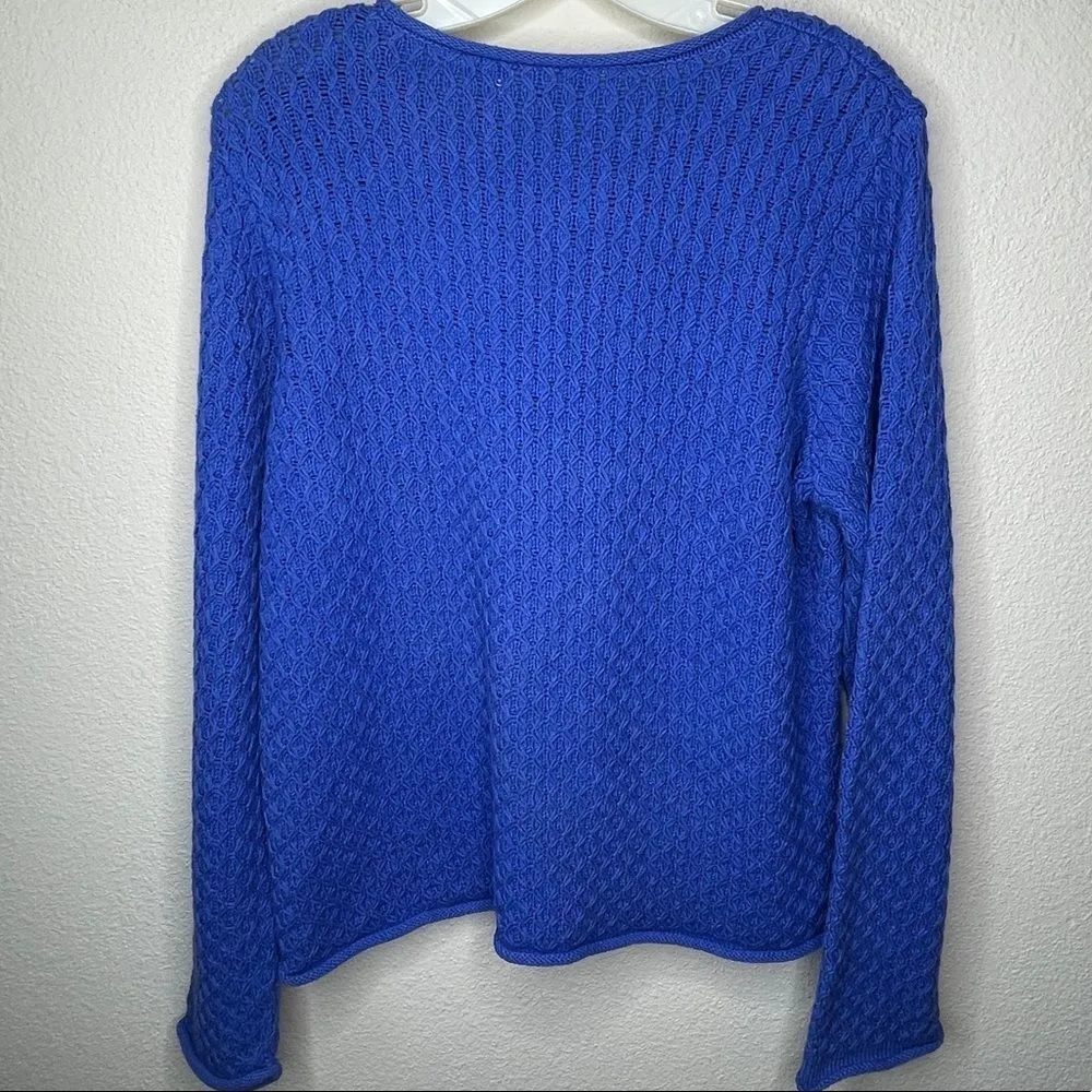 Liz‎ Claiborne Chunky Blue Sweater - Image 4