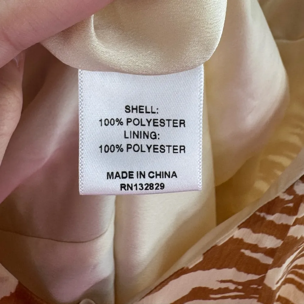 Camila Coelho Revolve Bailee Midi Dress In Brown Zebra Size Medium NWT - Image 13