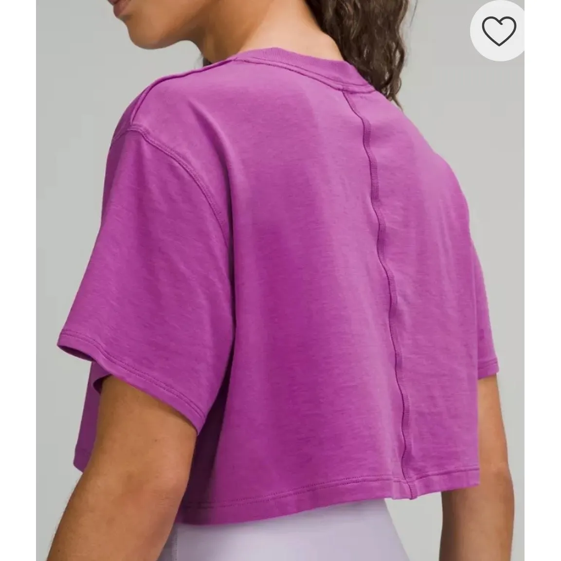 Lululemon All Yours Cropped T-Shirt Womens 6 Pink Workout Gym Training Active - Image 2