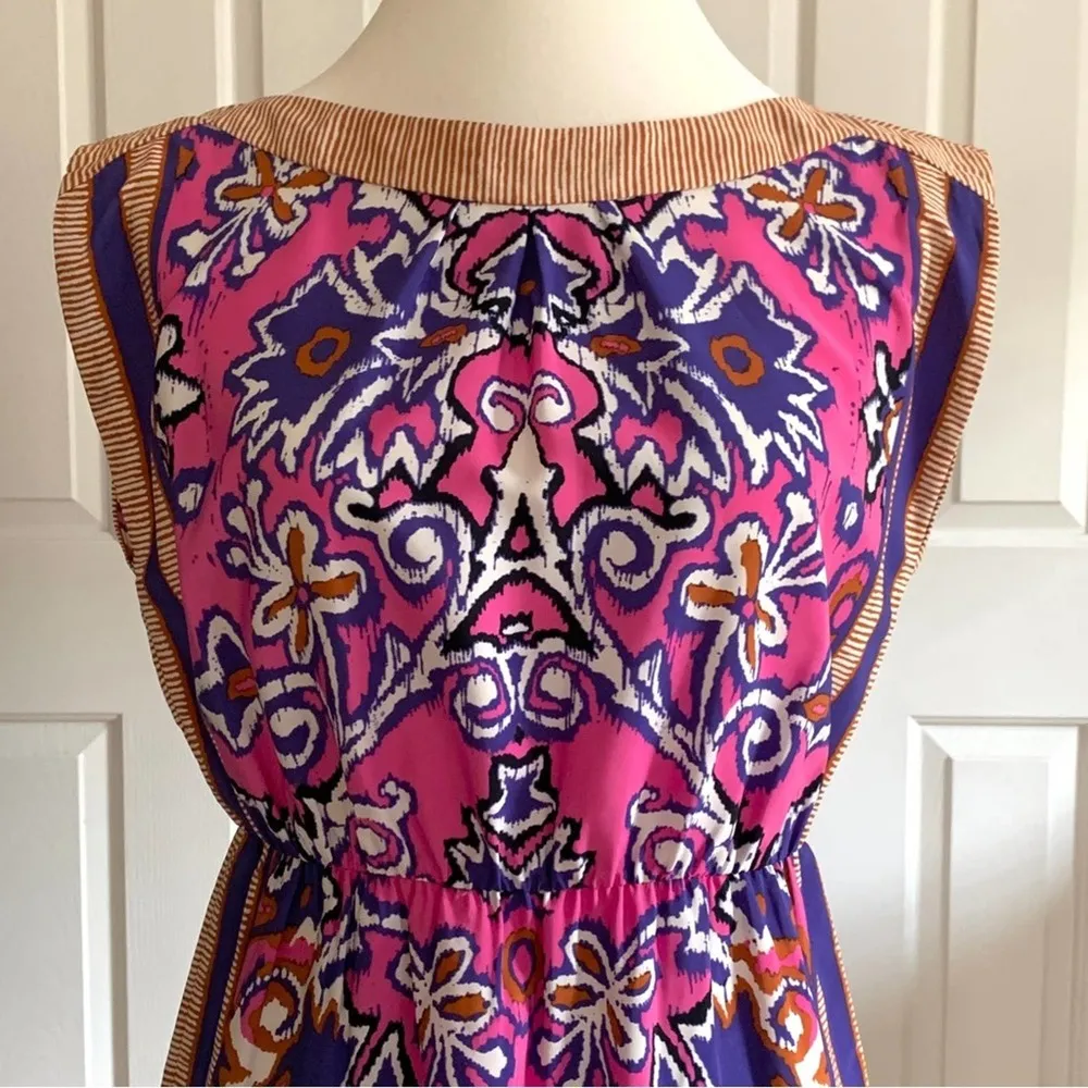 Loft Dress Sleeveless Scarf Print Floral Paisley Boatneck Mini Dress Size XS - Image 7