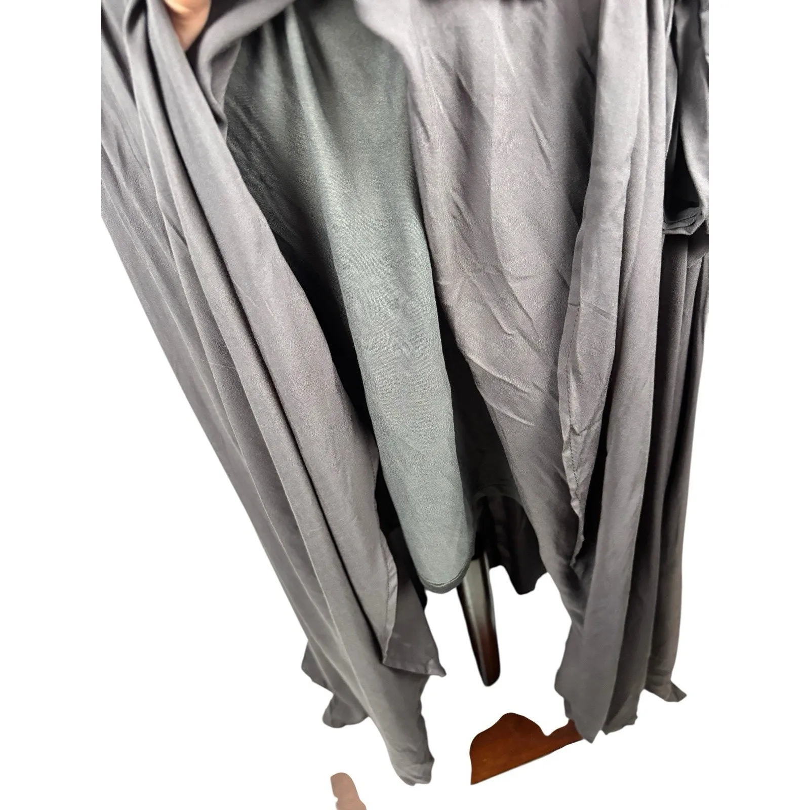 Jodifl Hi Low Embroidered Charcoal Flowy‎ Boho Dress 1x New Faux Wrap Floral - Image 6