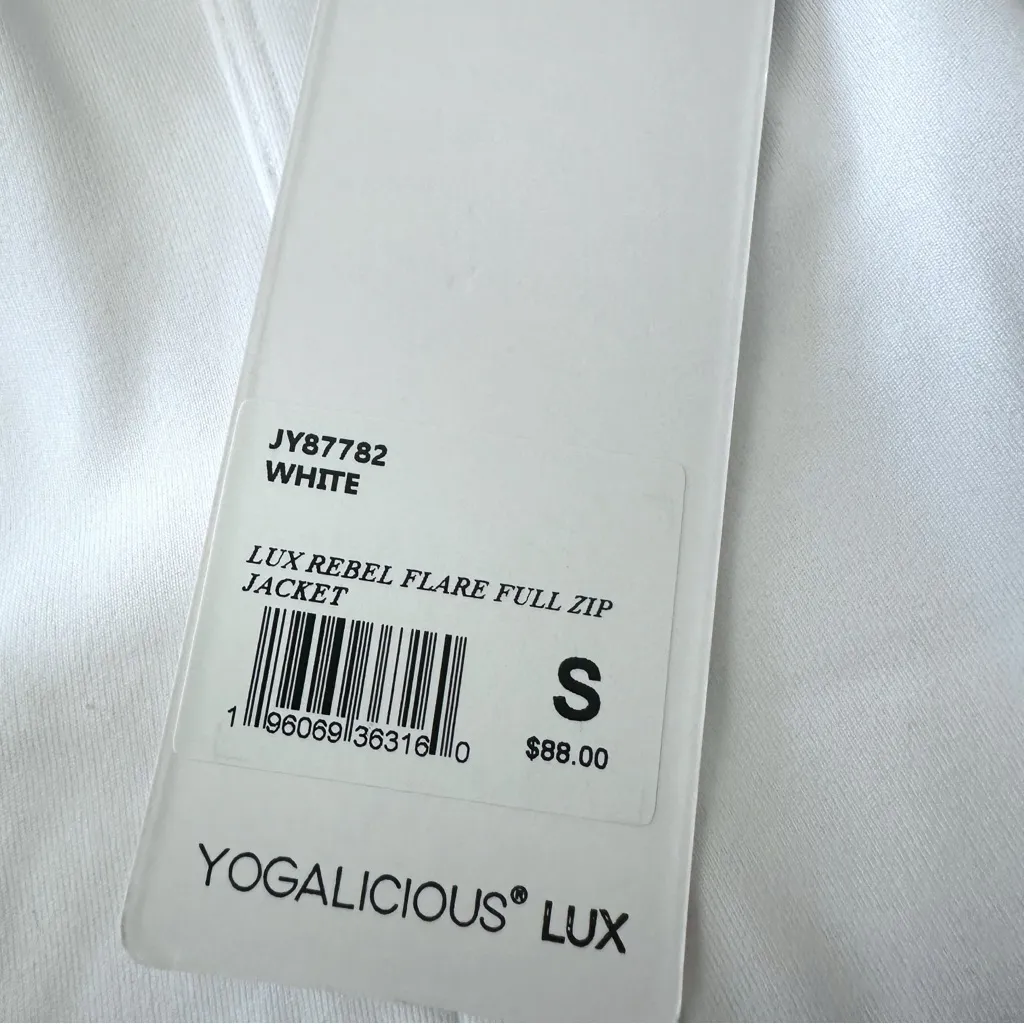 NWT Yogalicious White Lux Rebel Full Zip Performance Jacket - Image 2