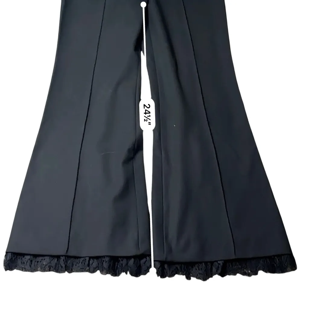 Zara Woman Black lace tiered Cropped flare Pants Size SMALL - Image 10