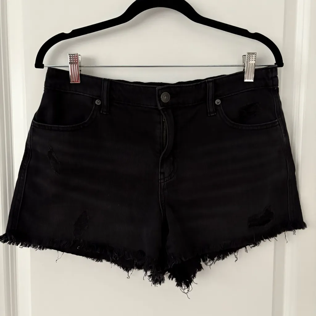 Aerie Black Distressed Women's Shorts Medium - Image 2